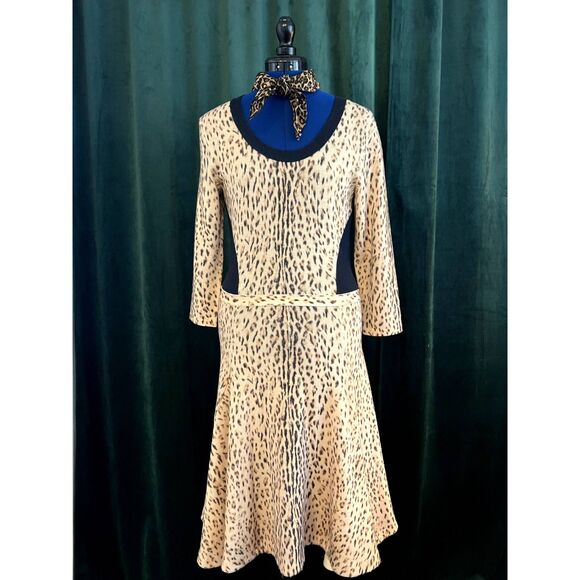 Rachel Roy I Designer Animal Print Knit Dress I Sweater Dress - Picture 2 of 8